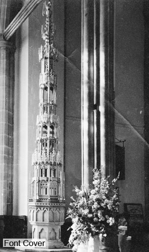 The font cover illustrated is in North Walsham Church.